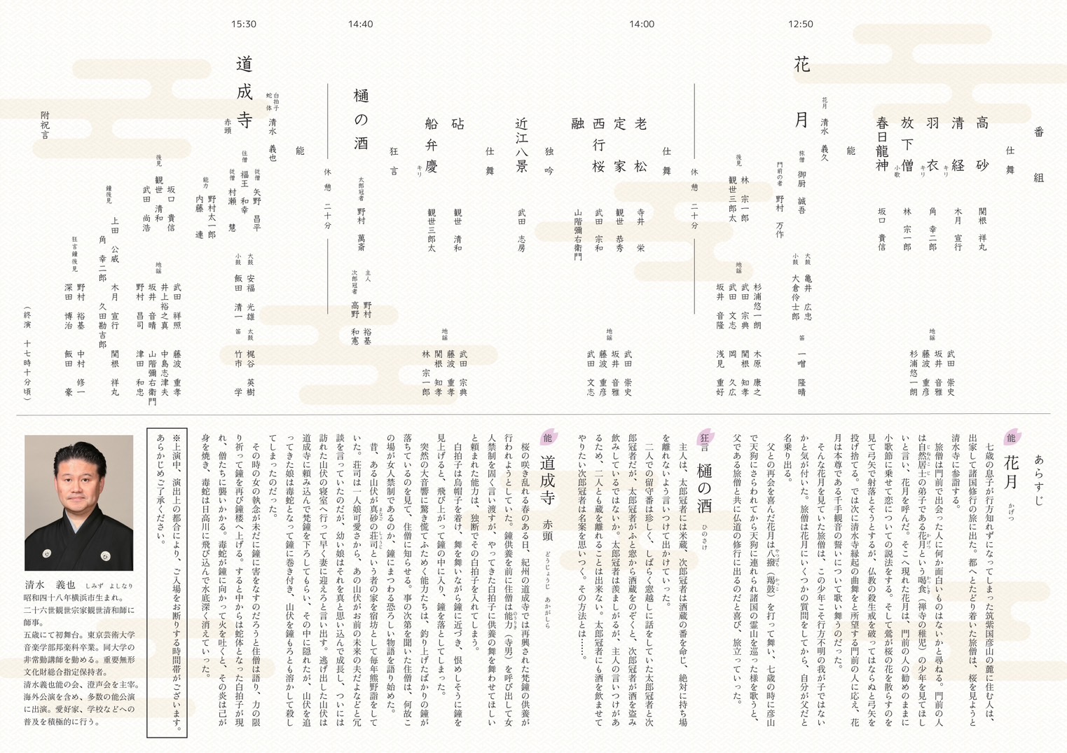 明治28年 観世清廉 著 謡曲関連資料 独立二十周年記念能詳細 その2 | 観世流能楽師 清水義也